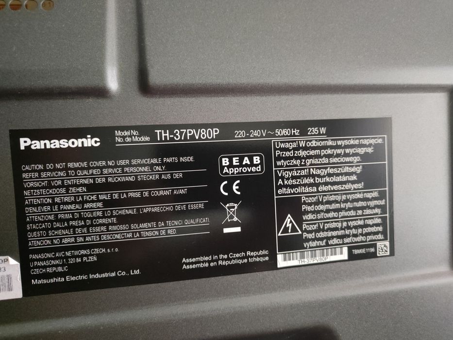 TV Panasonic plazma TH 37PV80P