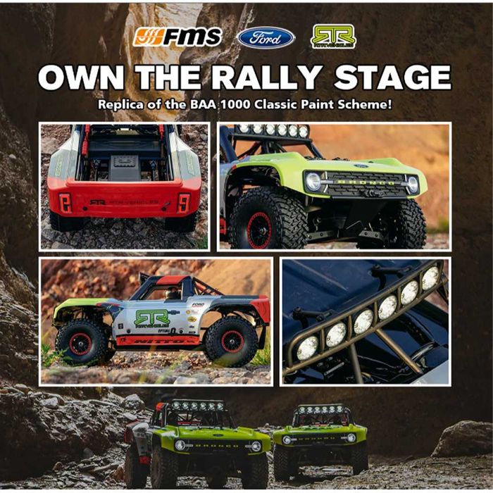 Радіокерована машина FMS 1:7 Ford Bronco RTR EB Brushless 4WD Short Course Truck RS