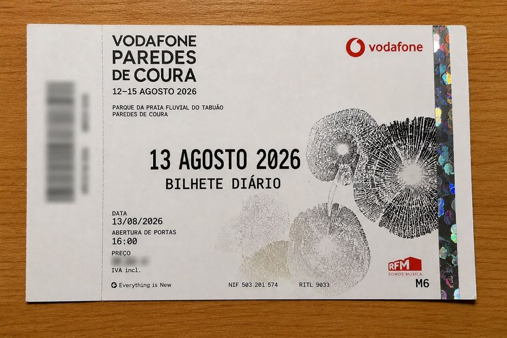 Bilhete Vodafone Paredes de Coura dia 13/08