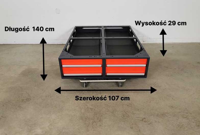 Szuflady dolne podłogowe do busa auta regał samochodowy serwisowy