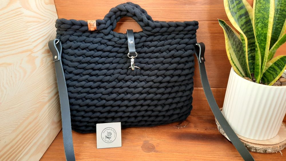 Jumbo torebka damska, sznurek rękodzieło,handmade