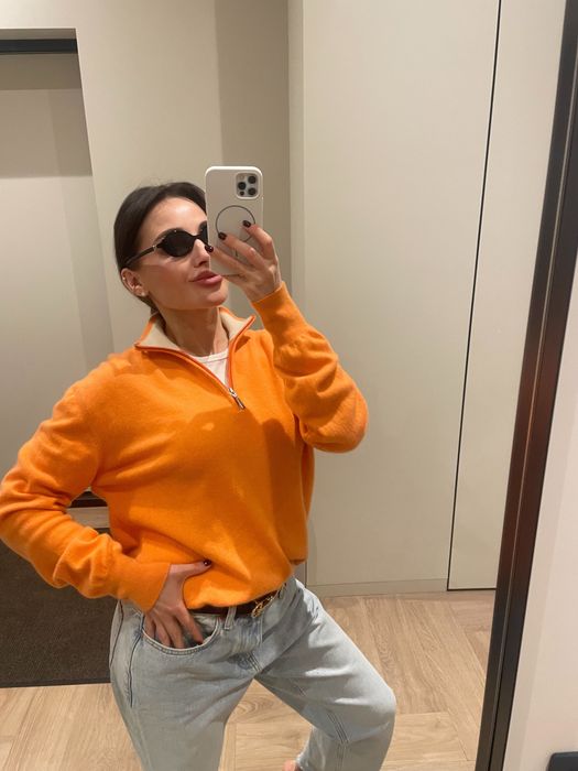 100 % кашемір люкс бренд зіп светр M/Onesize стиль cos loro