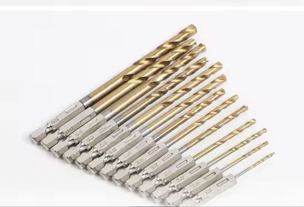 шестигранна 1/4 13 предметів, набір спіральних свердел нові 1,5-6,5 мм