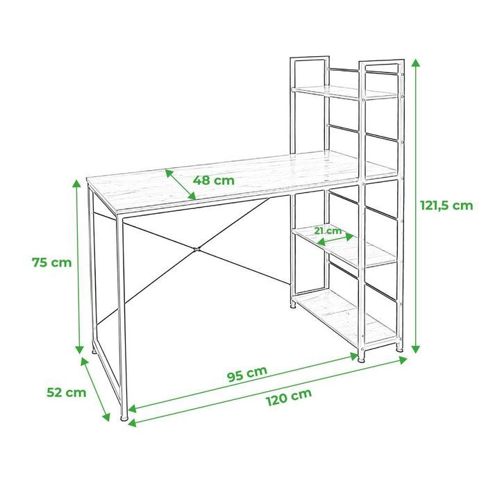NOWE Biurko Gamingowe Metalowe Komputerowe Meble Szkolne Loft OKAZJA