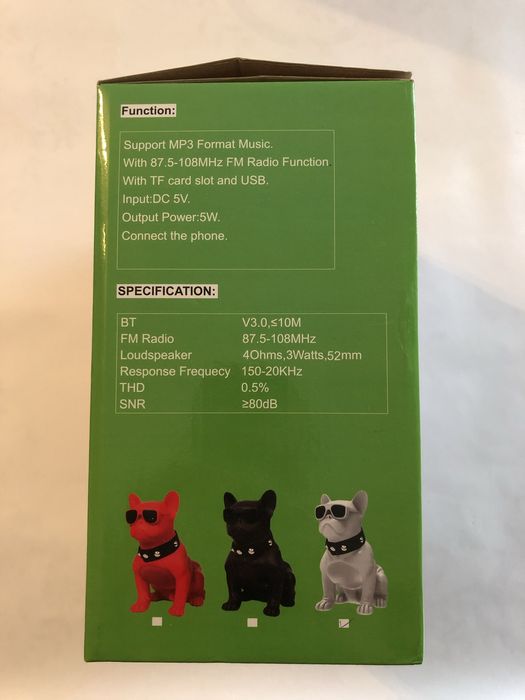 Coluna Bluetooth Bulldog , preto, nova !