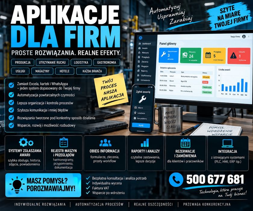 Aplikacje dla firm | Automatyzacja procesów | Systemy na zamówienie
