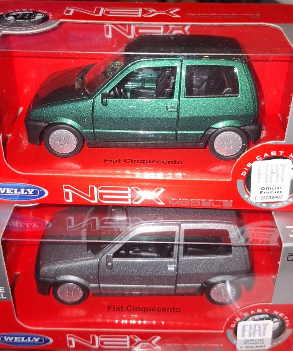 Fiat Cinquecento model Welly 1:34, metalowe autko, otwierane drzwi