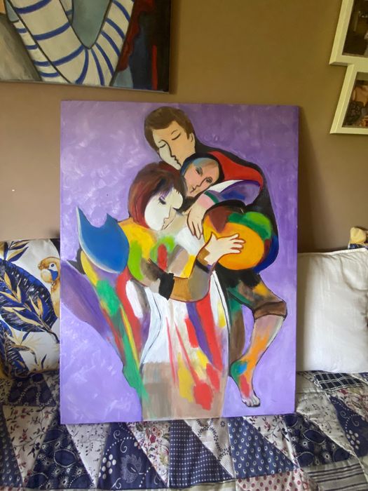 Quadro colorido/ pintura a óleo 60 x 80 cm