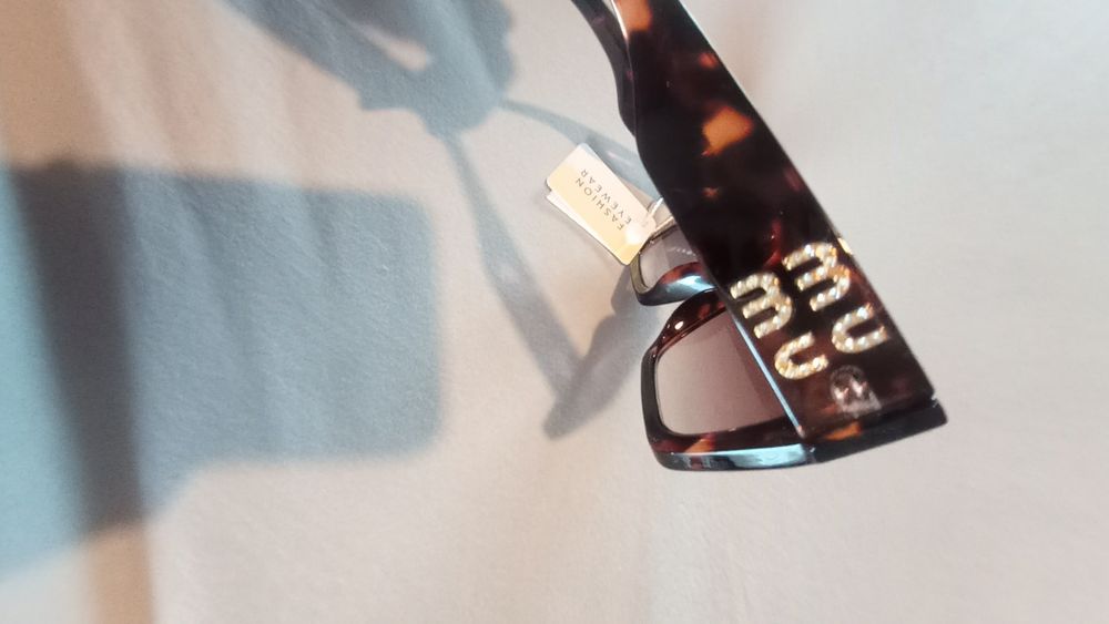 Okulary panterka brązowe cyrkonie