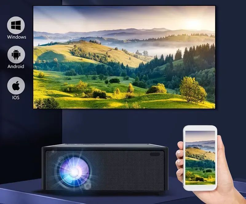 Projektor LED rzutnik X7PRO WiFi BT USB Android 8K 200 cali + pilot