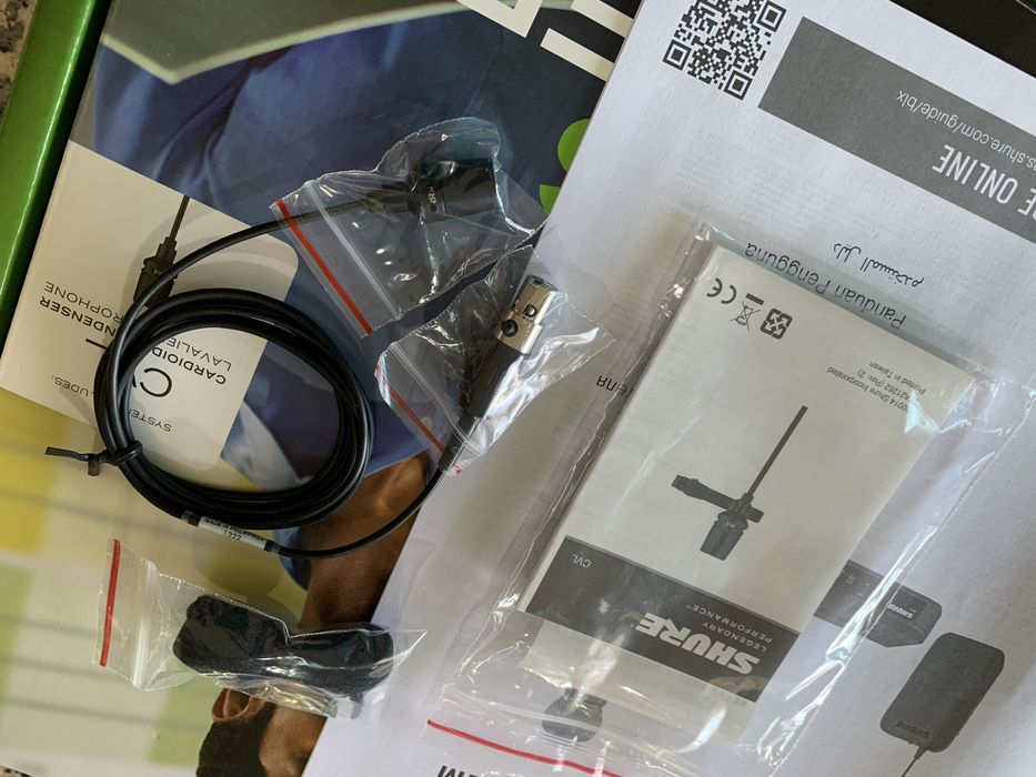 Microfone lapela Shure CVL - Shure Blx wireless - NOVO e EMBALADO