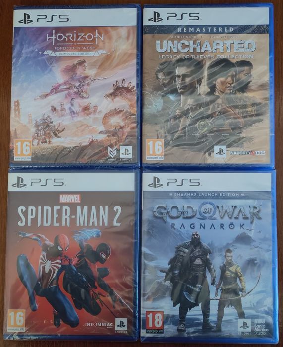Ігри на PS5. Horizon + Spider man 2 + God War + Uncharted  + Cyberpunk