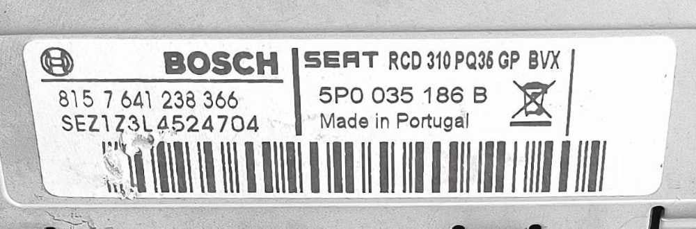 Rádio / Auto Rádio 5P0035186B - SEAT LEON