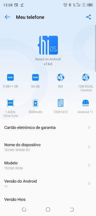Tecno spark 8C Novo