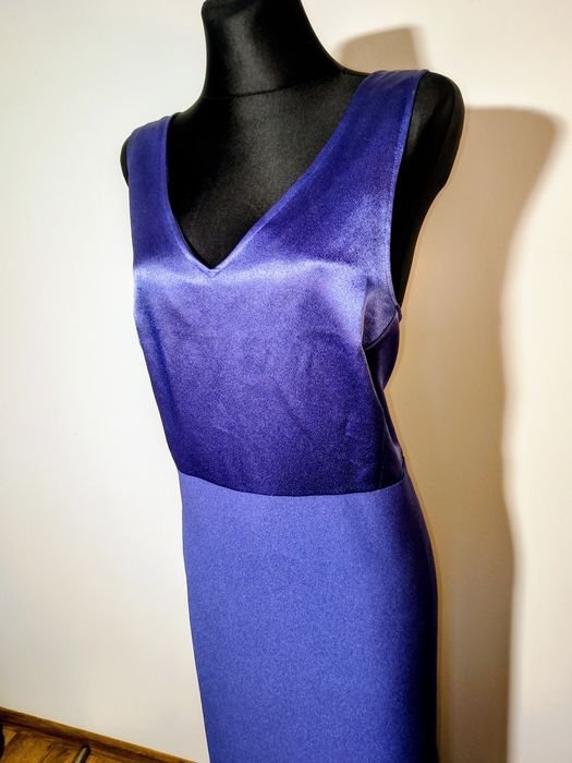 Długa prosta elegancka szykowna suknia maxi r. 52