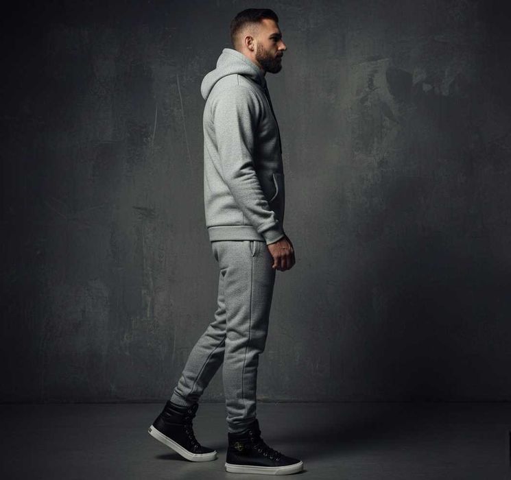 Зимовий чоловічий спортивний костюм з капюшоном