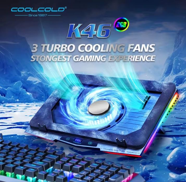 Охолоджуюча підставка під ноутбук Coolcold з RGB підсаіткоюld