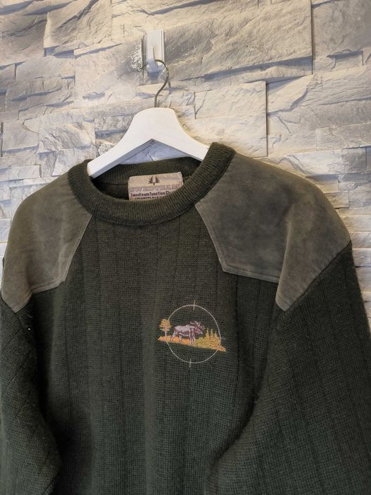 Bluza Swedteam Myśliwska Vintage Wełniana Wełna Logo Khaki