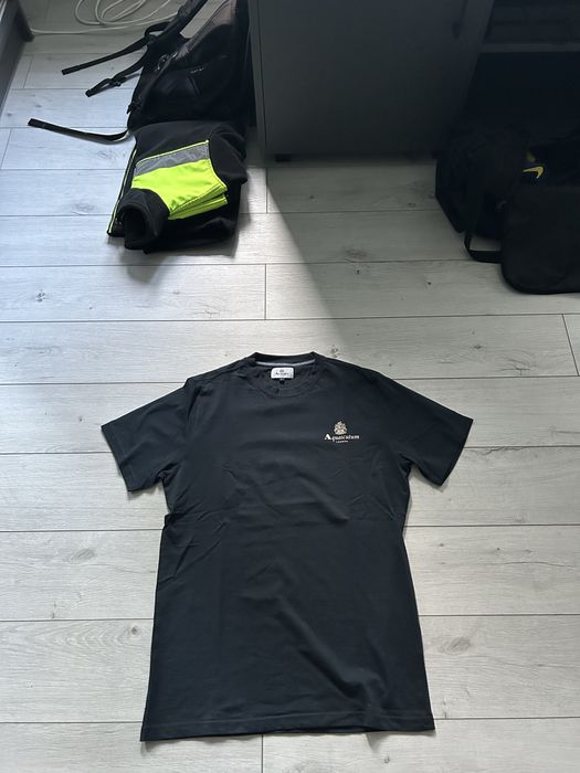 T-shirt Aquascutum granat rozmiar L casual nowy