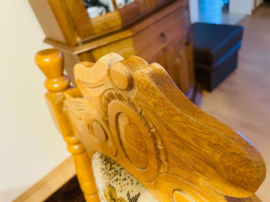 Stół dębowy 230x90x75 plus 6 krzeseł lite drewno + gratis