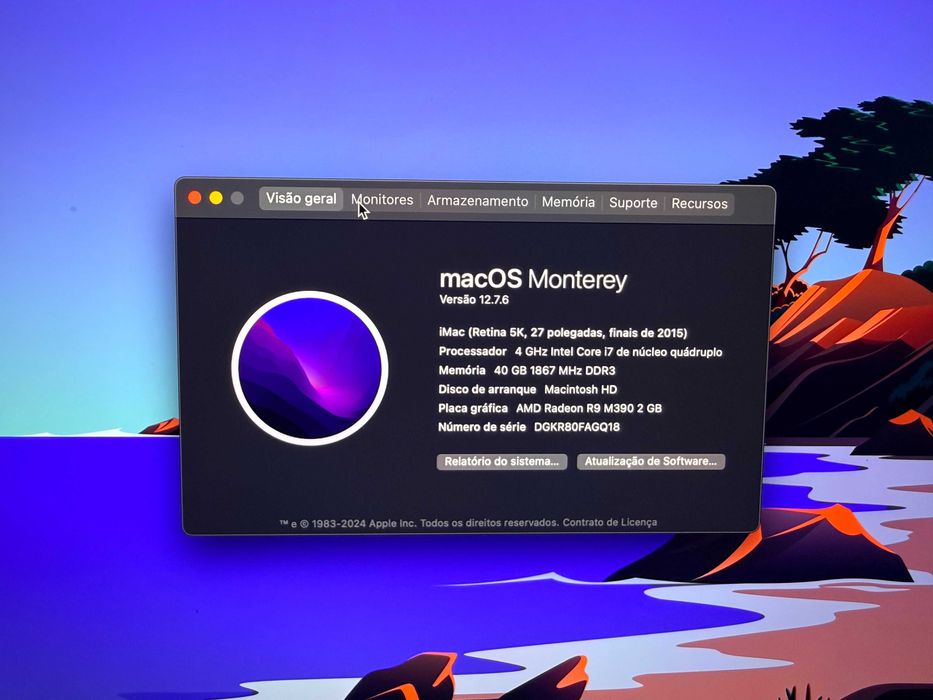 Imac 27' 5K, 40GB RAM, I7, RADEON R9 2GB, 1TB