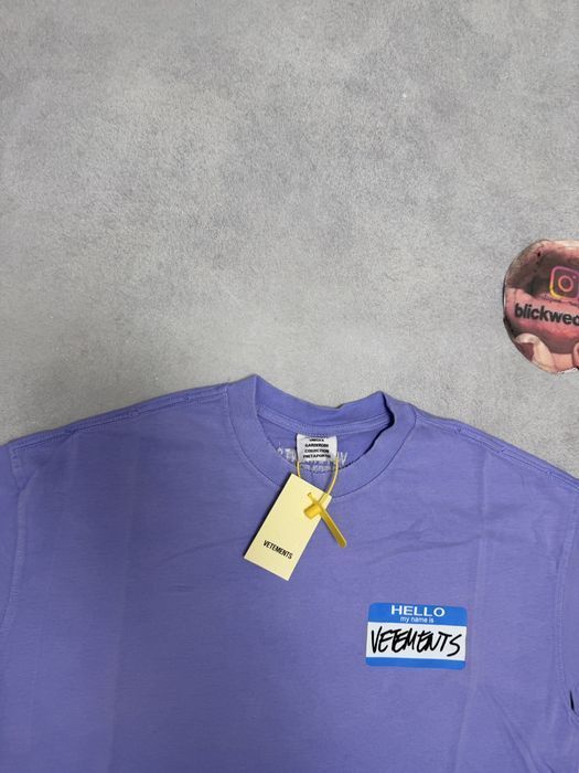 Футболка Vetements My Name Is purple Balenciaga rick owens maison margiela