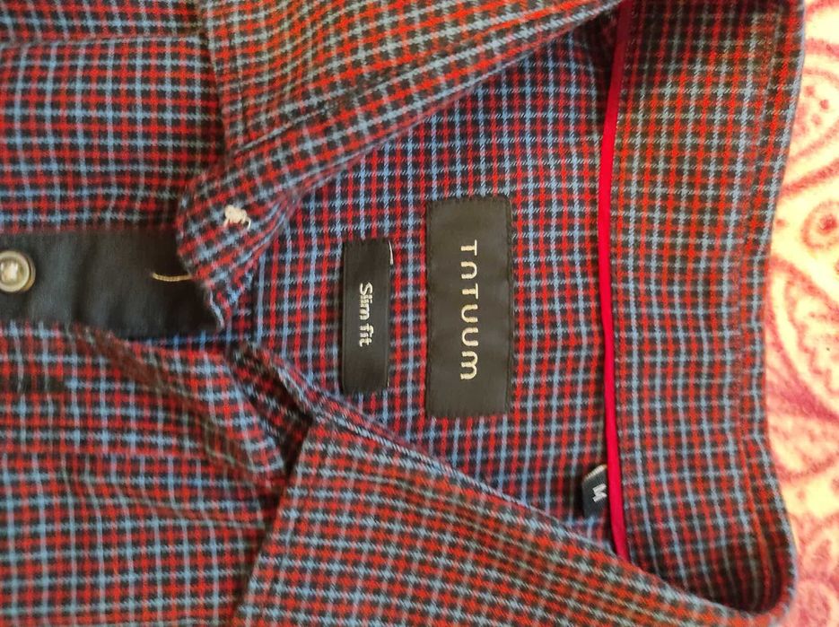 Bordowa koszula w kratę - Tatuum