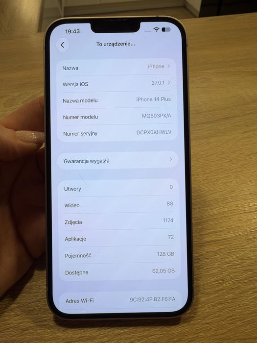 iPhone 14 Plus 128 GB – fioletowy – bardzo dobry stan