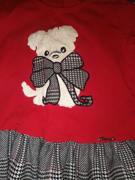 Komplet sukienki dziewczęce świąteczne dwupak rozm 98 i 104