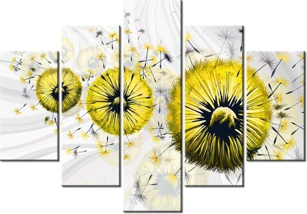 Obraz 5 elementow 105x150 Kwiaty