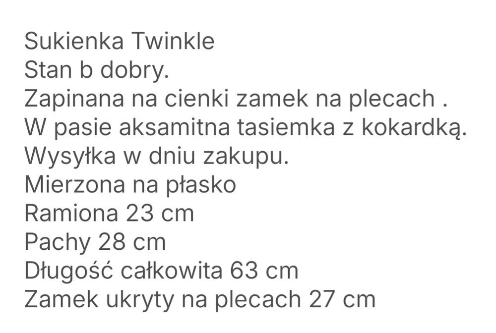 Elegancka sukienka dziewczęca Twinkle 110 cm urodziny święta