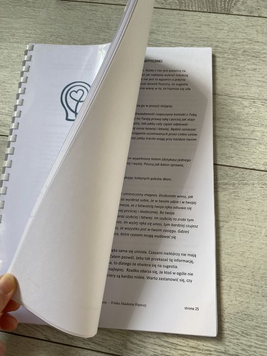Hipnoza hipnoterapia kurs materiały notatki szkolenie