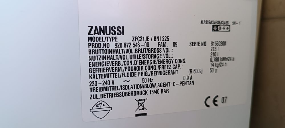 Arca congeladora Zanussi