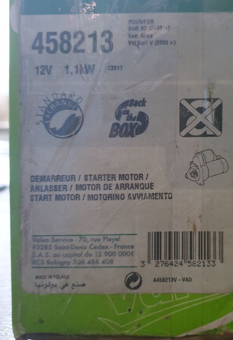 Nowy rozrusznik oryginalny Valeo VW Golf Audi A3