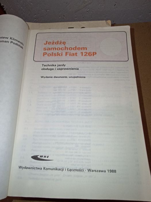 Książka Jeżdzę samochodem Polski Fiat 126 p WKŁ 1988 PRL