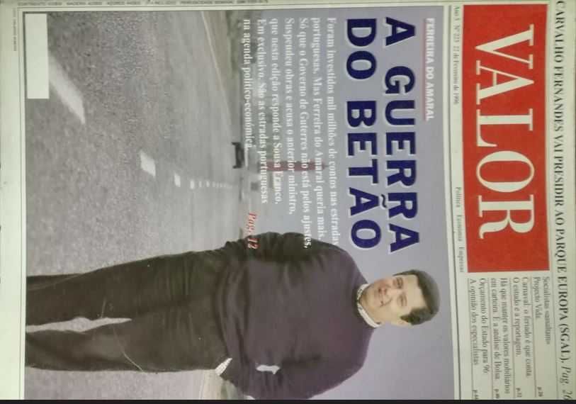 5  revistas Valor -  Fev a Março de 1996-Muito Bem conservadas LOTE 2