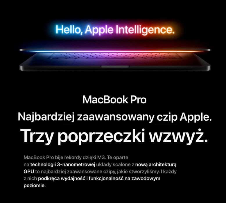 NOWY Apple MacBook Pro 14 M3 16RDZ 512GB SVLR +DODATKI RATY-0% FV23% GW-3LATA!