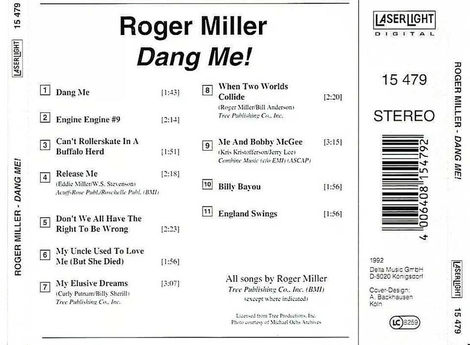Roger Miller DANG ME - The best of - 1992 CD