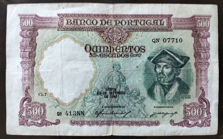 Nota 500$ 1942 Damião de Góis Excelente Estado