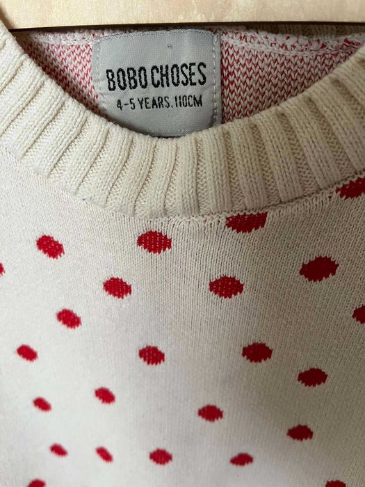 Sweter dziewczęcy Bobo Choses r. 110, beżowy sweterek Dancer