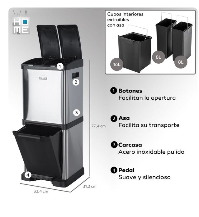 Caixote lixo para reciclagem