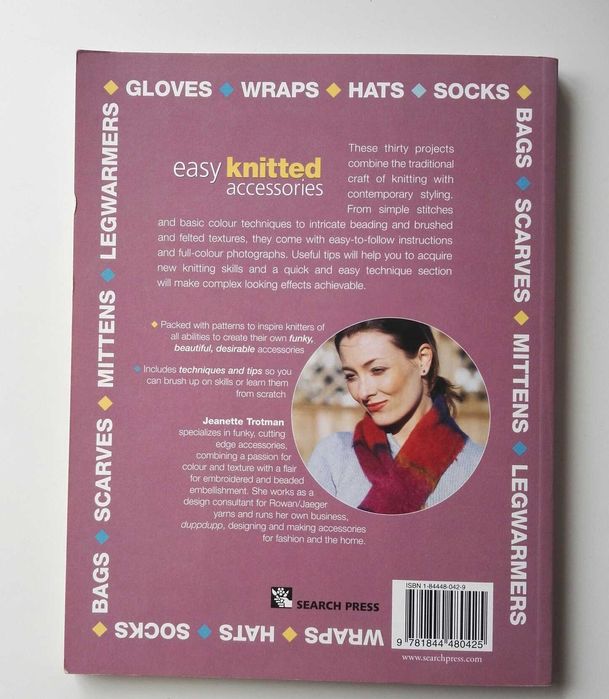 Livro tricot "Easy knitted accessories" de Jeanette Trotman