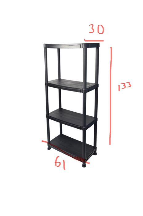 Estante plastica 4 prateleiras 1,33m