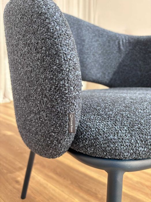 1 cadeira em chenille grosso azul e pernas de aço KAVE HOME