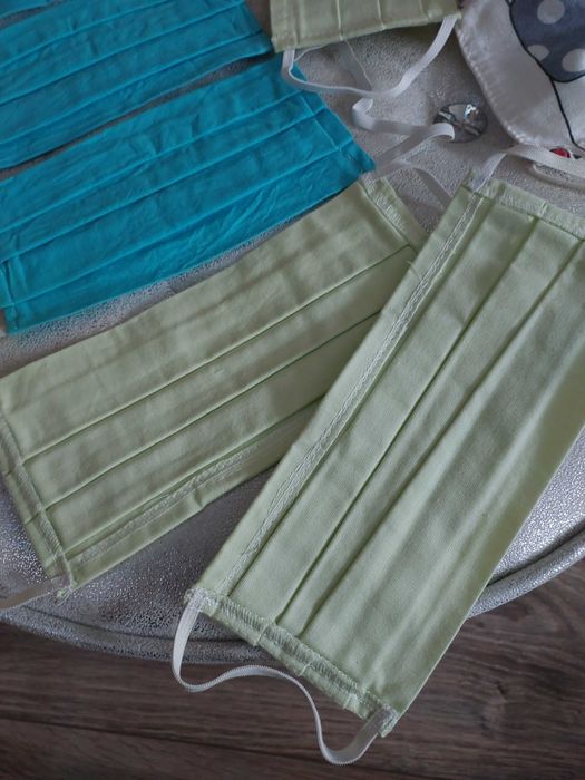 Maseczki szyte, materiałowe, nieużywane 7 sztuk