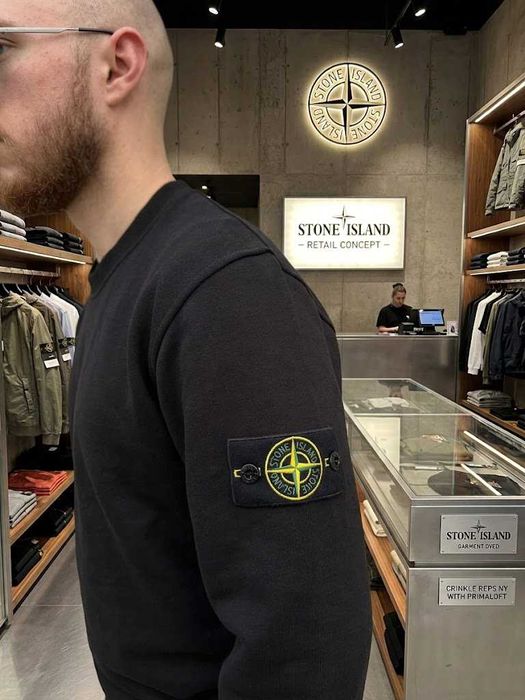 Світшот Stone Island Чорний - Толстовка Стон Айленд - ХС С М Л ХЛ