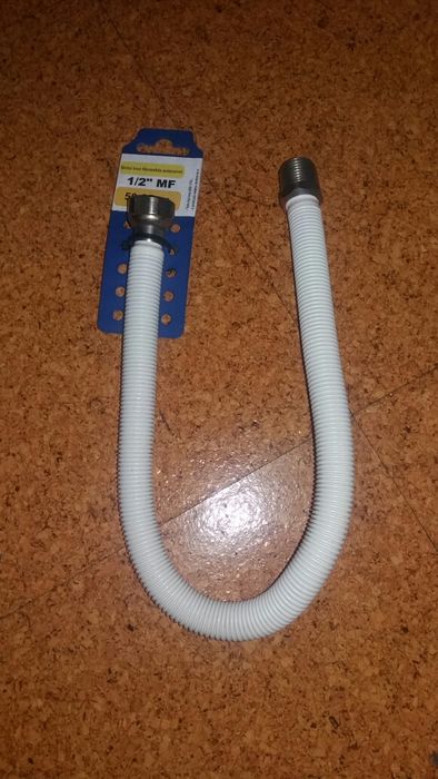 Bicha para Gás Nova. Em inox revestido extensível de 50 a 85