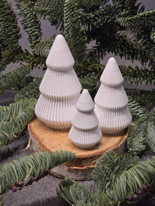 Dekoracja zimowa choinki biale 3szt