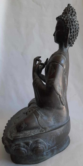 Budda Duża Stara Figura Brąz