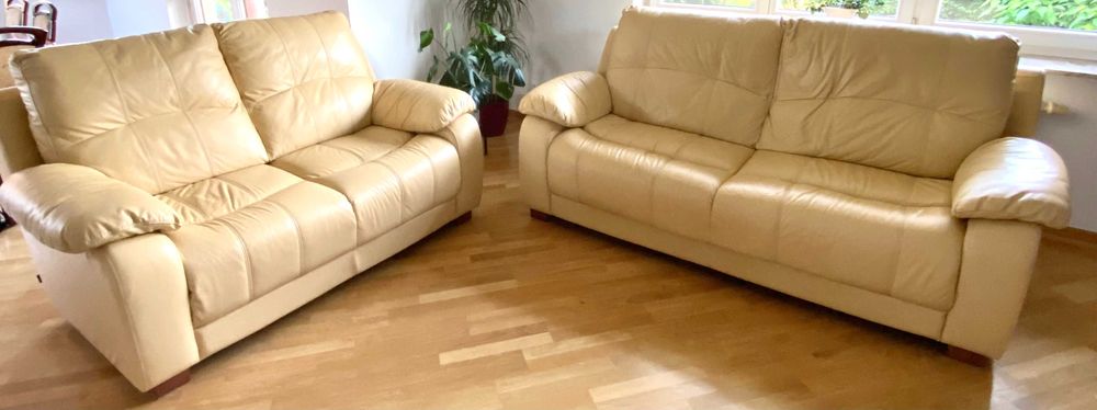Komplet wypoczynkowy skórzany/dwie kanapy